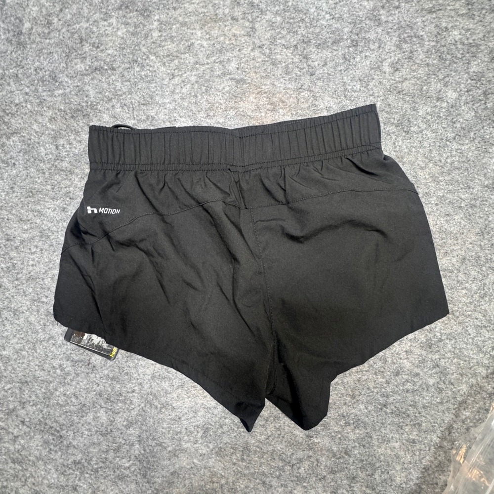 Hind Motion Womens Running Shorts Black Reflective Moisture Wicking XS New